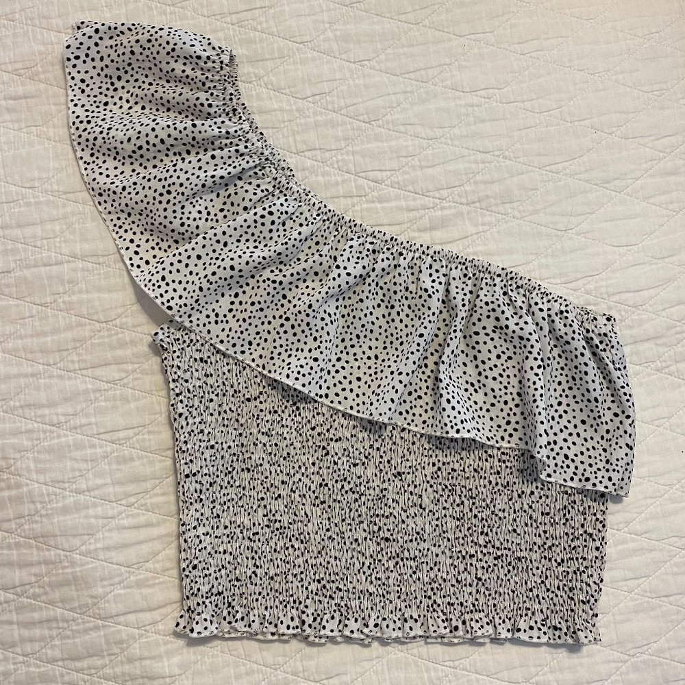 Polka Dot One Shouldered Top